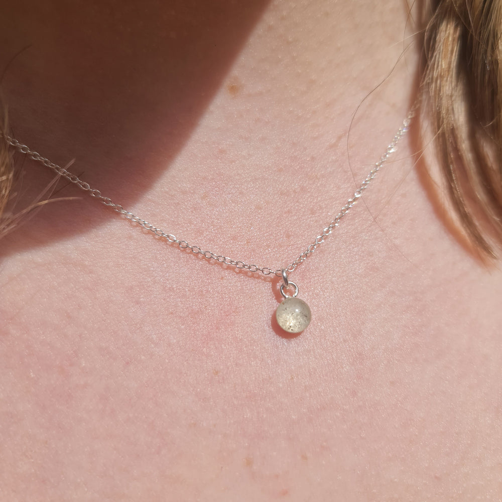 Tiny Moon Dust Necklace Sterling Silver
