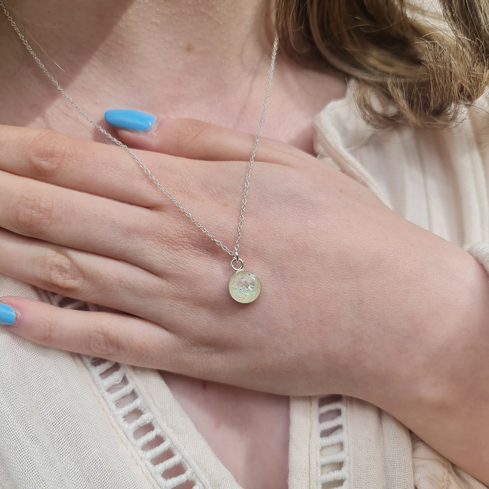 Small Snow Moon Dust Necklace Sterling Silver