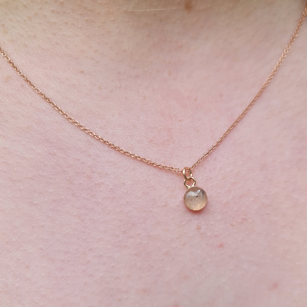 Tiny Moon Dust Phoenix Rose Gold Necklace