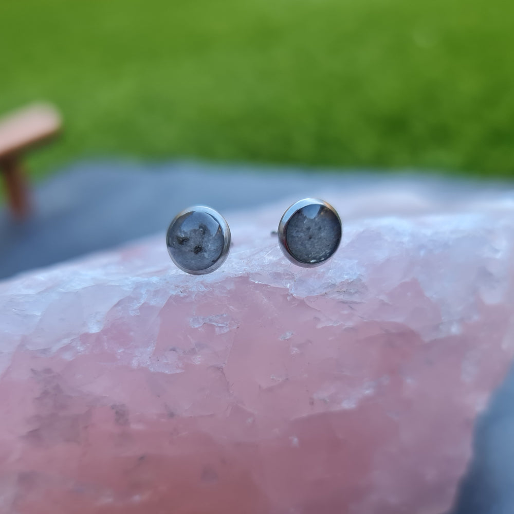 Teeny Moon Genuine Lunar Moon Dust Stud Earrings