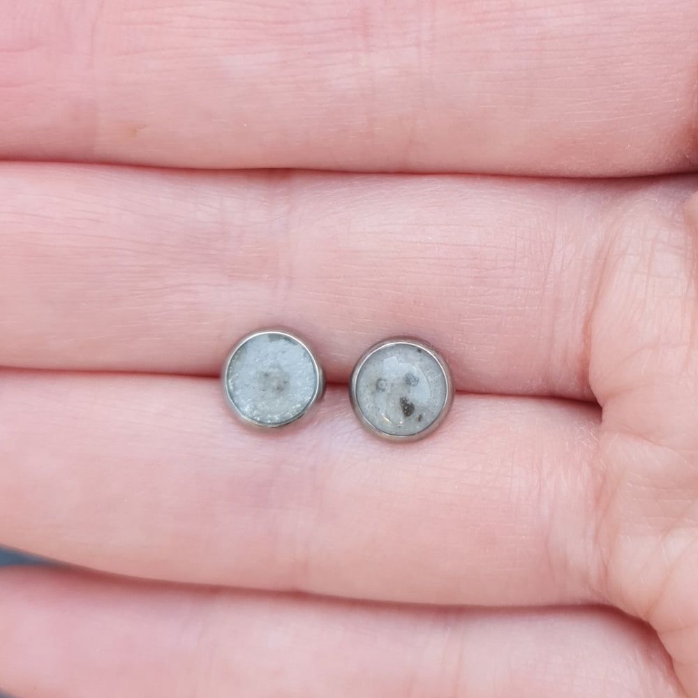 Teeny Moon Genuine Lunar Moon Dust Stud Earrings