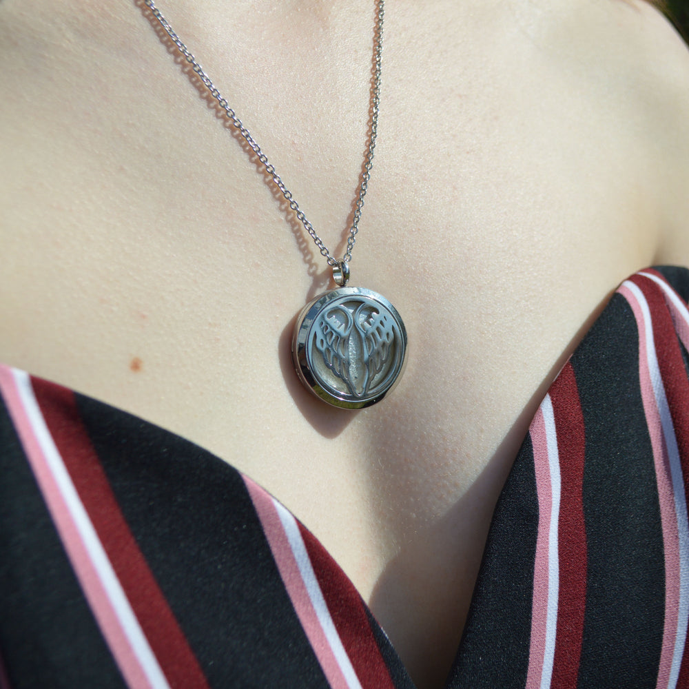 Angel Wing Locket Ashes Necklace