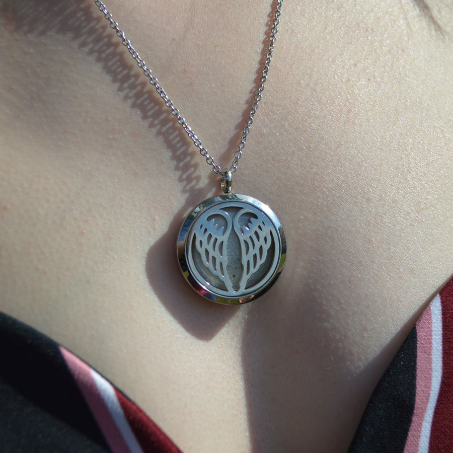 Angel Wing Locket Ashes Necklace