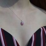Medium Princess Oval Ashes Necklace Sterling Silver