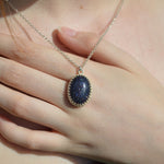 Large Princess Oval Ashes Necklace Sterling Silver