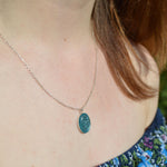 Large Oval Phoenix Ashes Necklace Sterling Silver