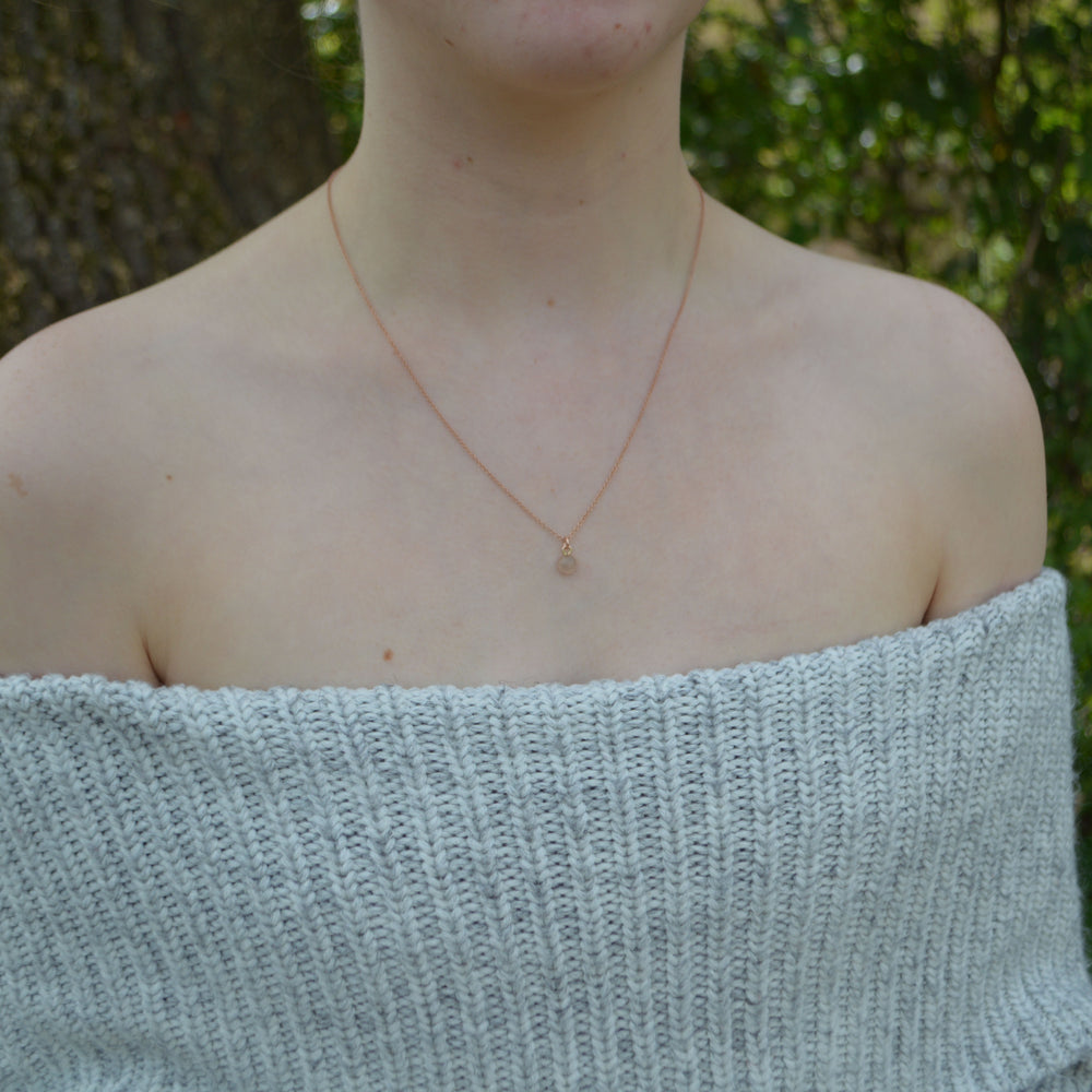 Tiny Moon Dust Phoenix Rose Gold Necklace