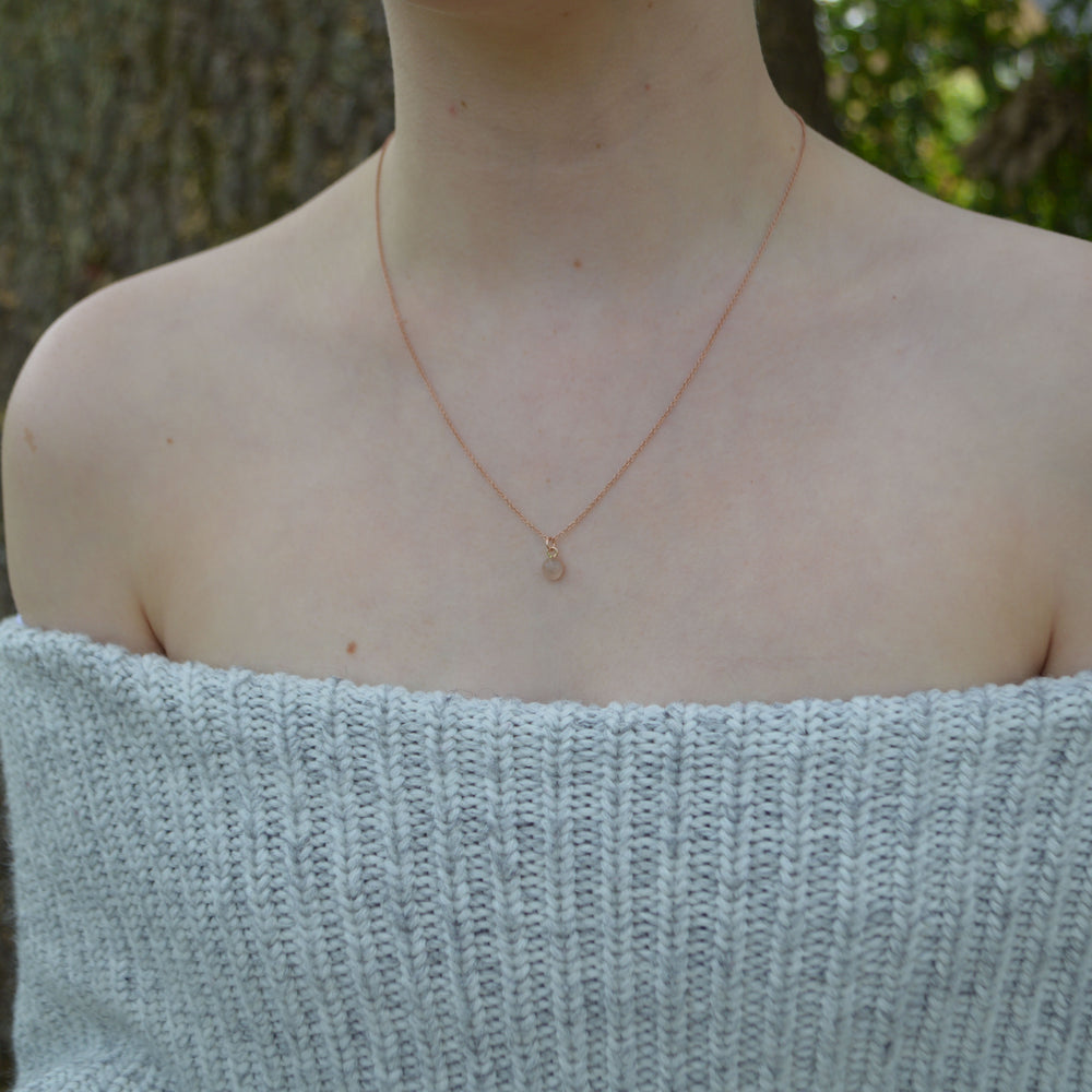 Tiny Moon Dust Phoenix Rose Gold Necklace