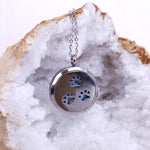 Paw Print Locket Ashes Necklace