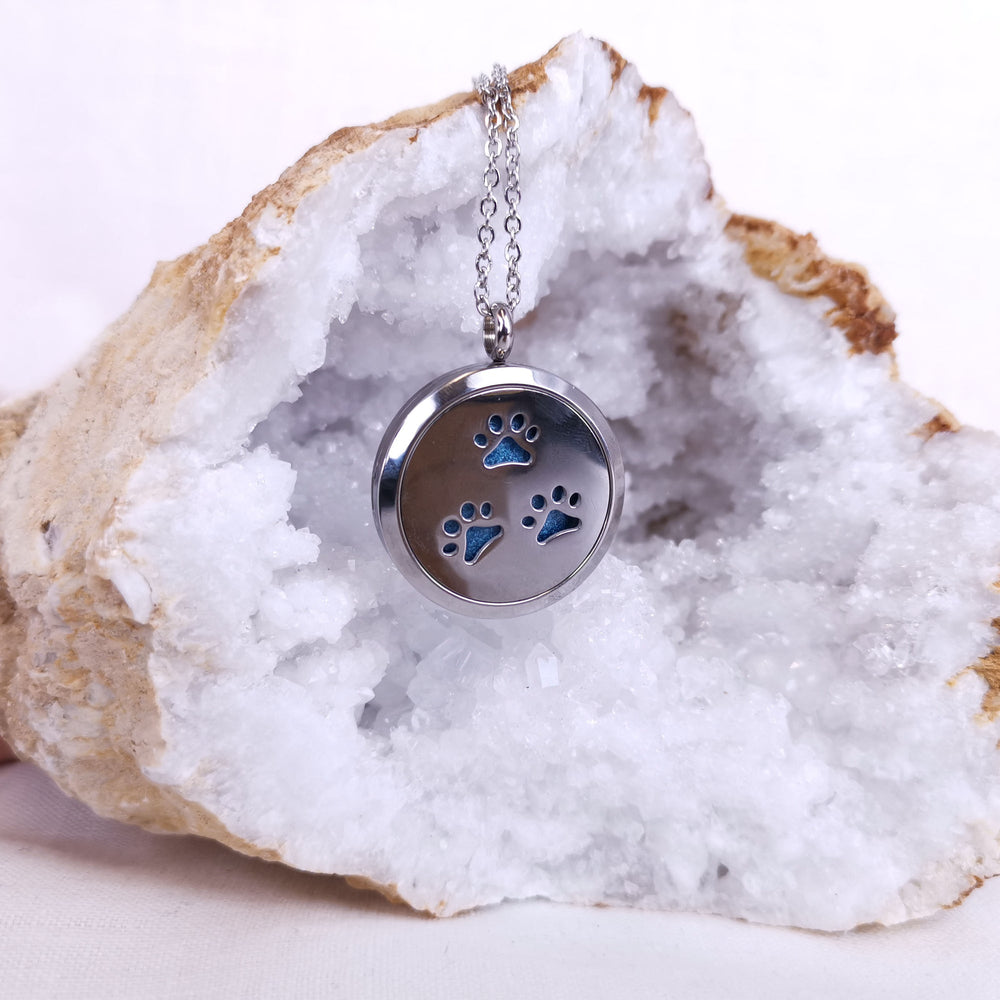 Paw Print Locket Ashes Necklace