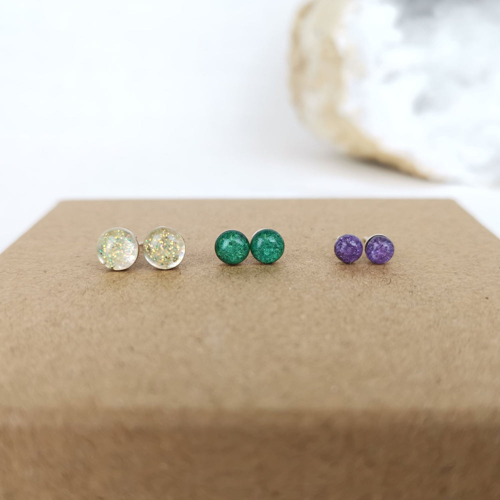 Ashes Stud Earrings Sterling Silver
