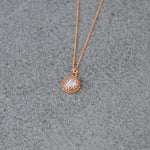 Small Round Princess Ashes Necklace Rose Gold
