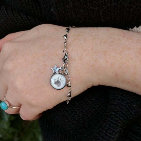 Heart Personalised Picture Hypoallergenic Stainless Steel Charm Bracelet