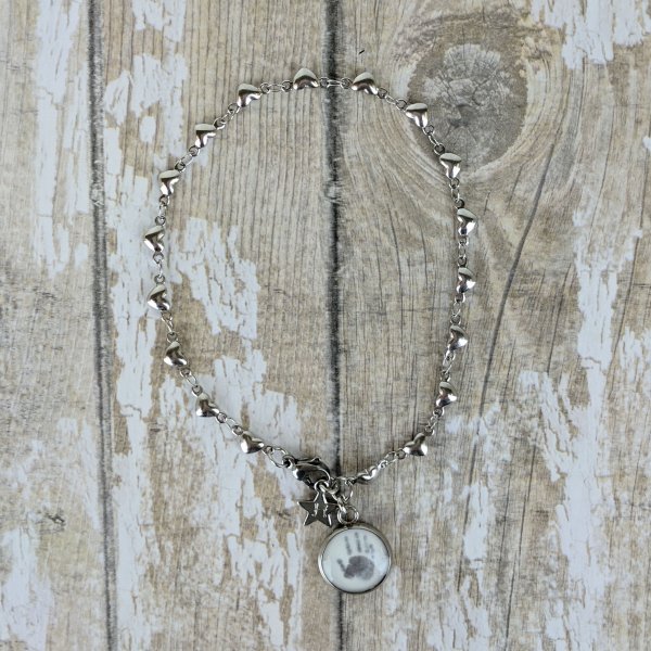 Heart Personalised Picture Hypoallergenic Stainless Steel Charm Bracelet