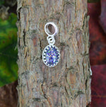 Small Oval Princess Ashes Charm Sterling Silver