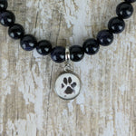 Blue Goldstone Custom Picture Bracelet of a Dogs Paw Print