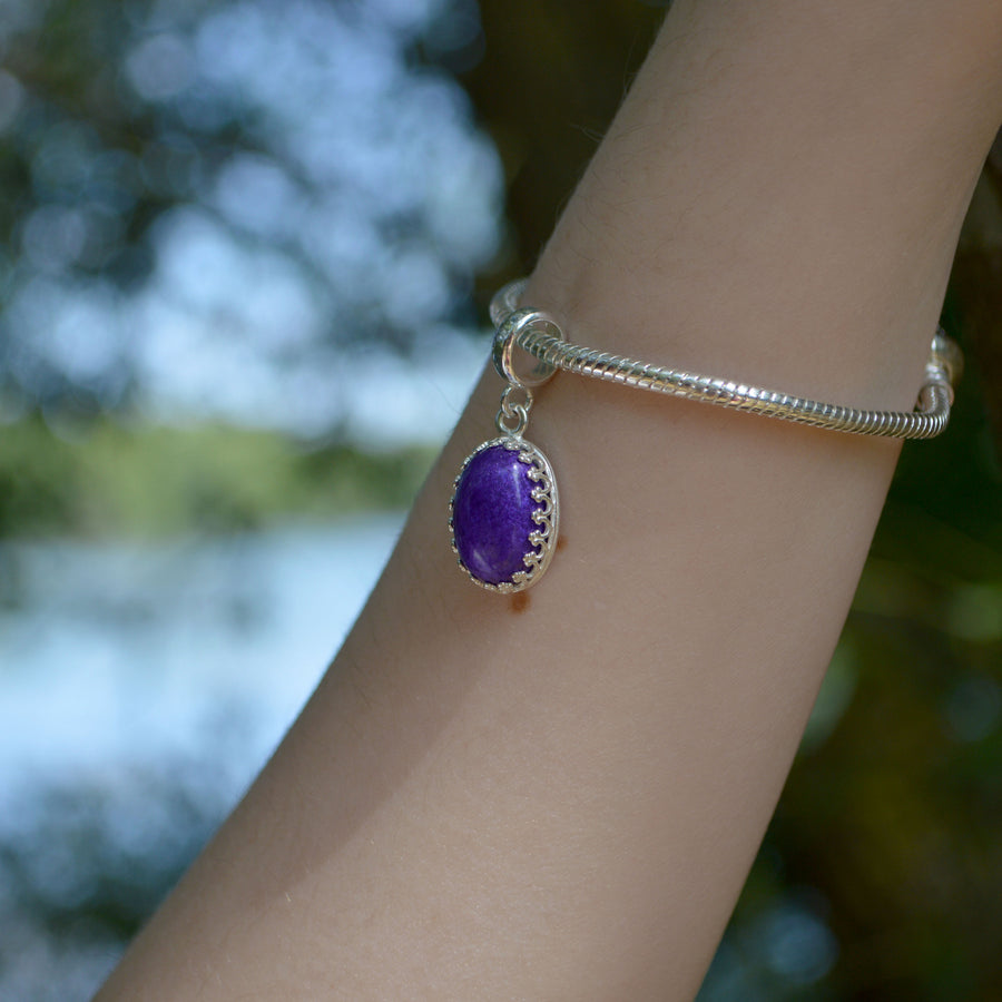 Medium Oval Princess Ashes Charm Sterling Silver