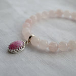 Medium Princess Ashes Rose Quartz Bracelet Sterling Silver