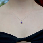 Teeny Princess Round Ashes Necklace Sterling Silver