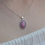 Large Princess Oval Ashes Necklace Sterling Silver