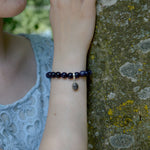 Small Princess Ashes Blue Goldstone Bracelet Sterling Silver