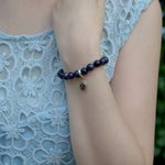 Small Princess Ashes Blue Goldstone Bracelet Sterling Silver