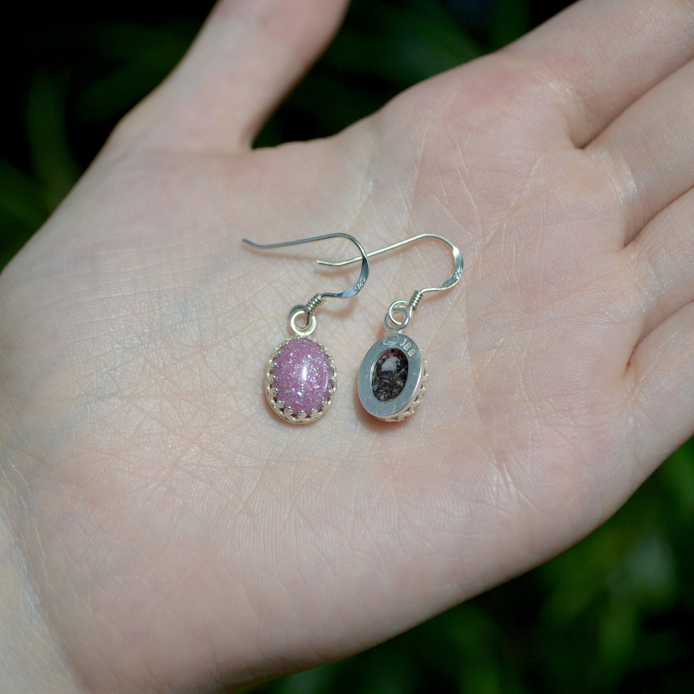 Small Princess Ashes Dangle Earrings Sterling Silver