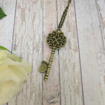 Key Personalised Picture Vintage Gold Necklace