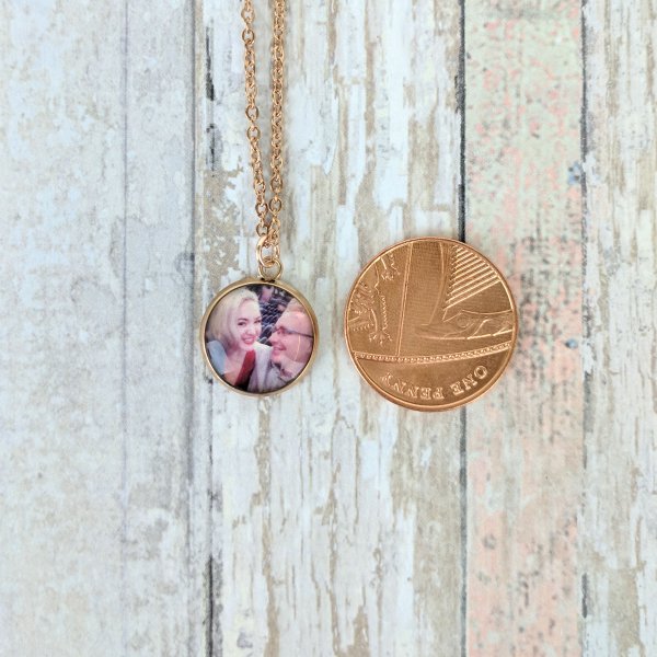 Rose Gold Small Personalised Picture Necklace