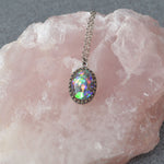 Large Princess Oval Stone Ashes Necklace