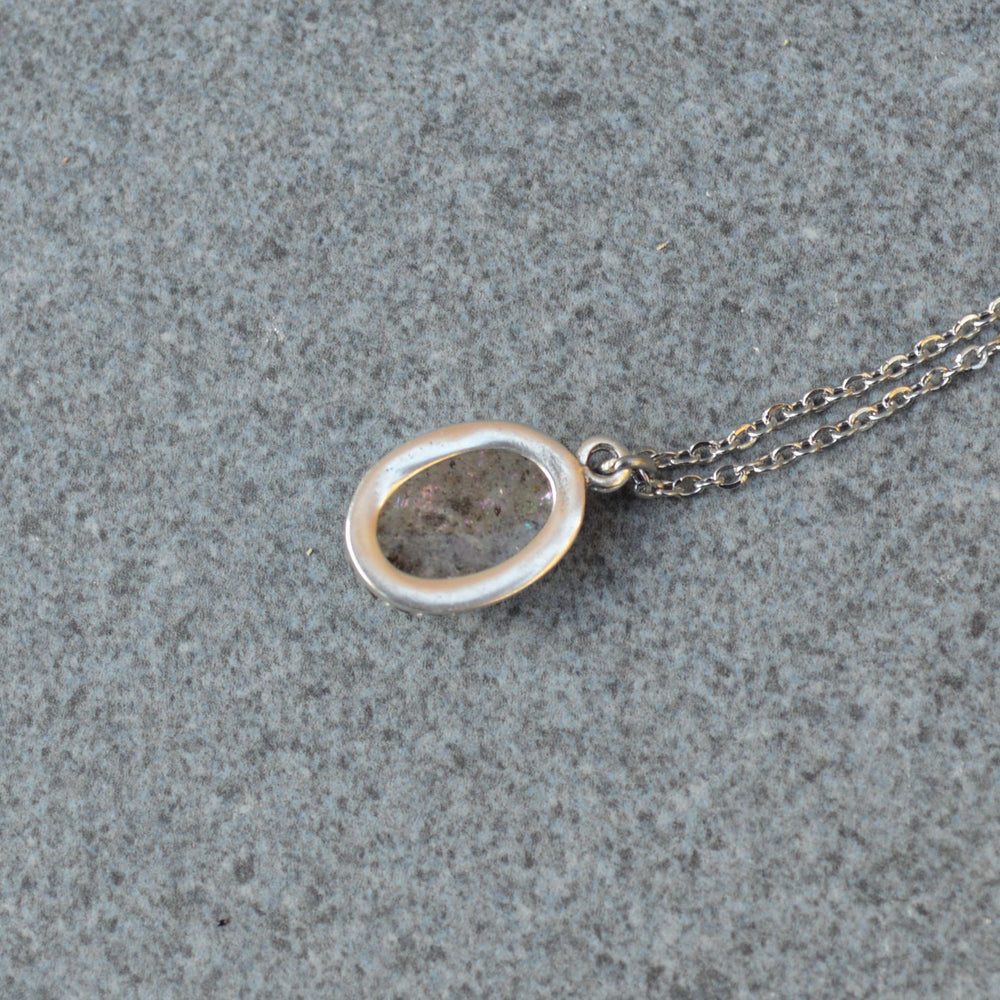 Small Princess Oval Stone Ashes Necklace
