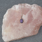 Small Princess Oval Stone Ashes Necklace